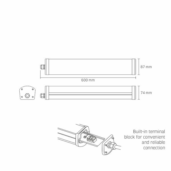 LED светильник IP65 линейный VIDEX 24W 0,6М 4000K 27572_V фото