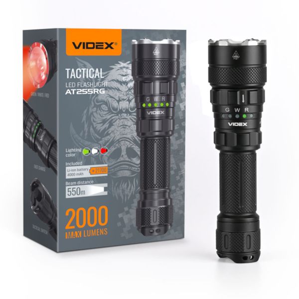 Ліхтарик тактичний світлодіодний VIDEX VLF-AT255RG 2000Lm 5000K VLF-AT255RG фото