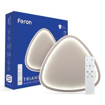 Світлодіодна накладна люстра Feron AL6090 TRIANGLE 60Вт білий F-40279 фото