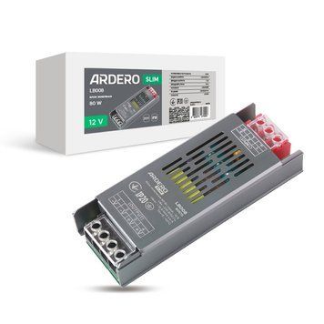 Блок живлення для LED стрічки Ardero LB008 12В 80Вт A-80575 фото