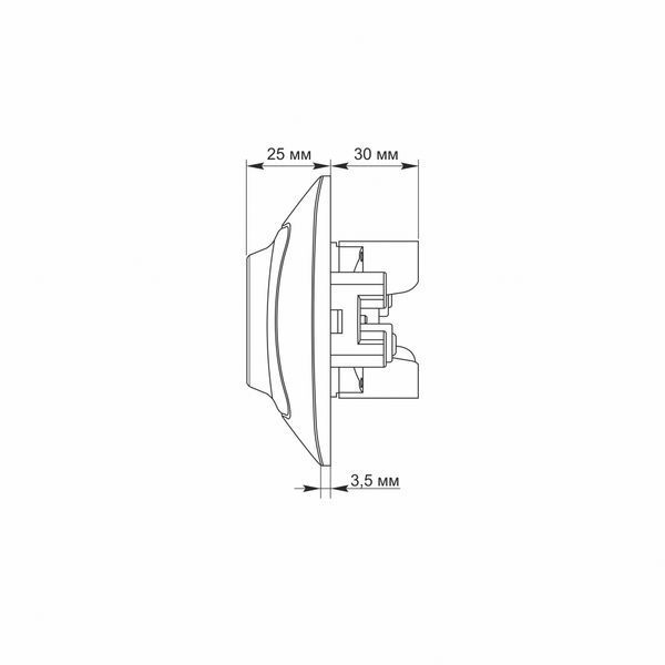 Розетка подвійна із заземленням біла TITANUM STANDARD 25981 фото