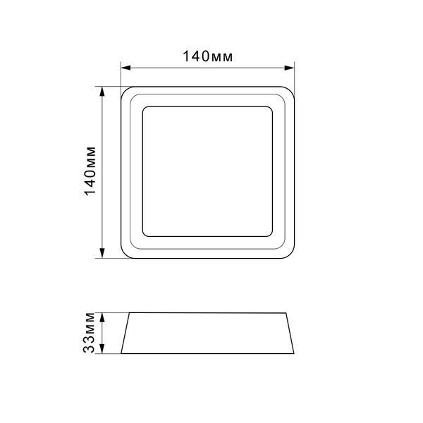 LED Світильник квадратний накладний TITANUM 12W 5000K 27087 фото