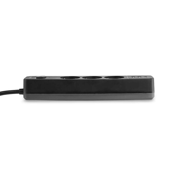 Мережевий подовжувач VIDEX ONCORD з/з 3п 3м (3x1.5мм) 2.4А 2USB+USB-C з кнопкою Black 27694_V фото