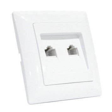 Розетка подвійна комп'ютерна TINA Horoz Electric 112-005-0015-010 фото