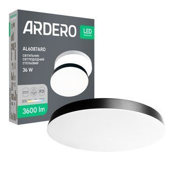 Світлодіодний накладний світильник Ardero AL6087ARD TREND 36Вт чорний A-80638 фото