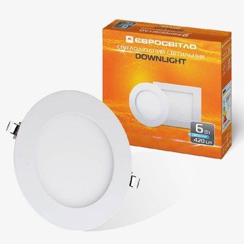 Світильник точковий врізний Євросвітло 6Вт коло LED-R-120-6 4200К 2100002265334 фото