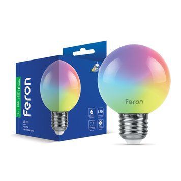 Світлодіодна лампа Feron LB-378 1Вт E27 RGB F-40217 фото