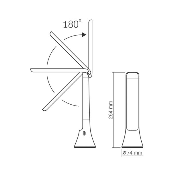 LED лампа настольная-фонарик VIDEX TF11W 5W 3000-5500K VL-TF11W фото