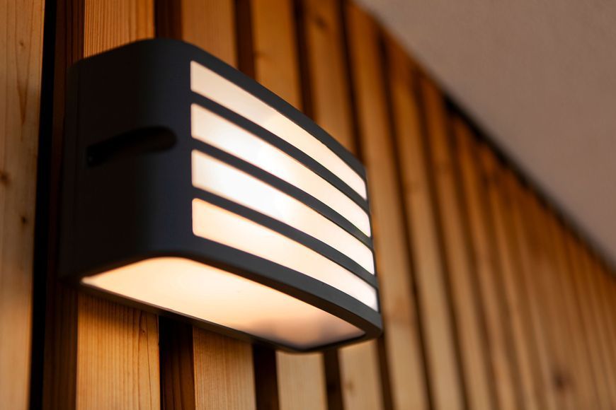 Світильник вуличний настінний LUTEC Zebra Wall 1 Light E27 Dark Grey Architectural 5203501118 фото