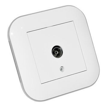 Розетка ТВ прохідна LOFT білий+сірий Ovivo Electric 404-010303-224 фото