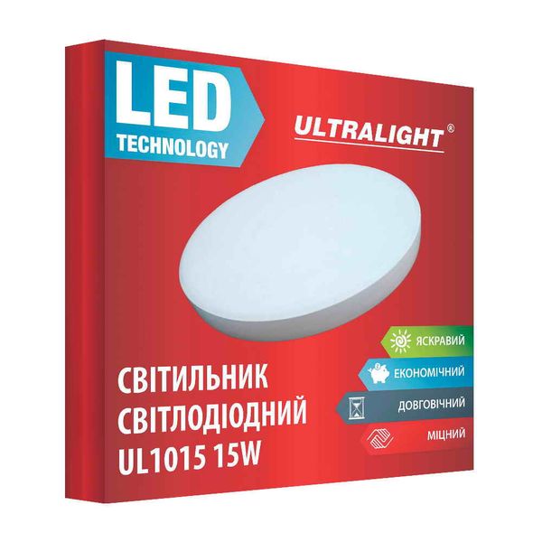 Светильник светодиодный потолочный "таблетка" Ultralight UL 1015 15Вт 49418 фото