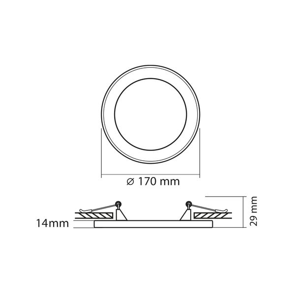 LED светильник встроенный с декоративной подсветкой VIDEX DL4R 12W+4W 5000K+2700K 220V 27947_V фото