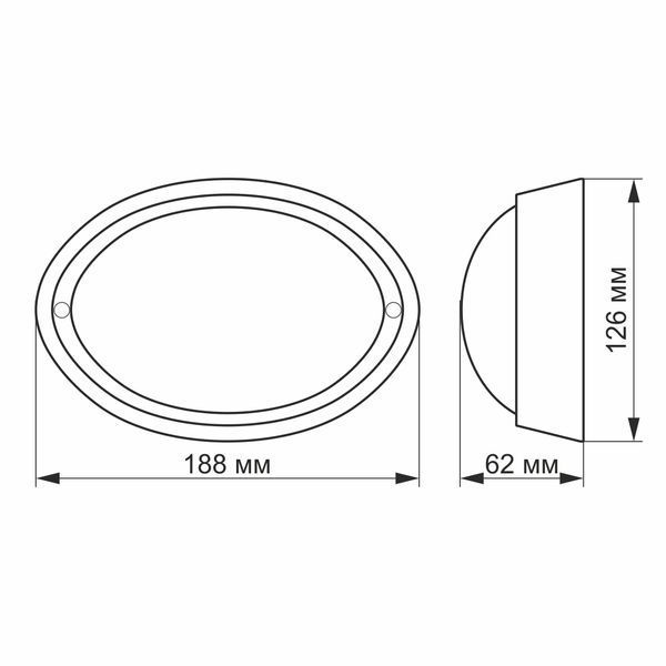 LED світильник IP65 овальний VIDEX 12W 5000K білий сенсорний 24852 фото