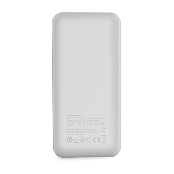 Повербанк 10000mAh TITANUM WQ55 22.5W White 28289 фото
