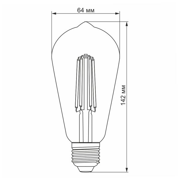 LED лампа VIDEX Filament ST64FAD 6W E27 2200K димерная бронза 23978_V фото