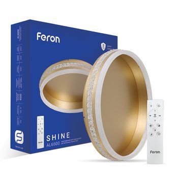 Світлодіодна накладна люстра Feron AL6600 SHINE 70Вт золото F-40280 фото