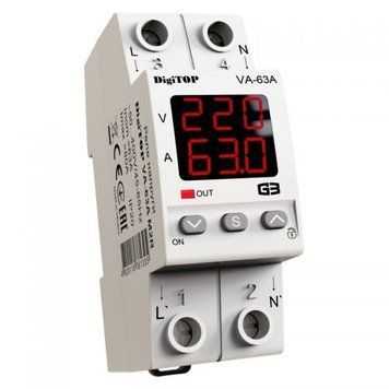 Реле напряжения с контролем тока VA-63A M2R DigiTOP 4820118381305 фото