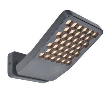Светильник уличный настенный Lutec Atlantis Small Led Wall 1 Light Dark Grey 3000K Architectural 7801605118 фото