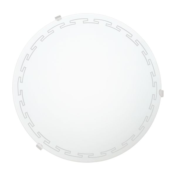 Світильник стельовий скляний круглий Декора 10070 Греція d250 1x60Вт білий 47032 фото