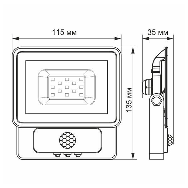 LED прожектор VIDEX Fe 10W 5000K Сенсорний 25878 фото