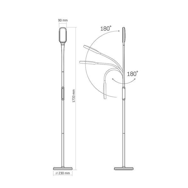 LED торшер белый VIDEX TF07W 14W 3000-5500K VL-TF07W фото