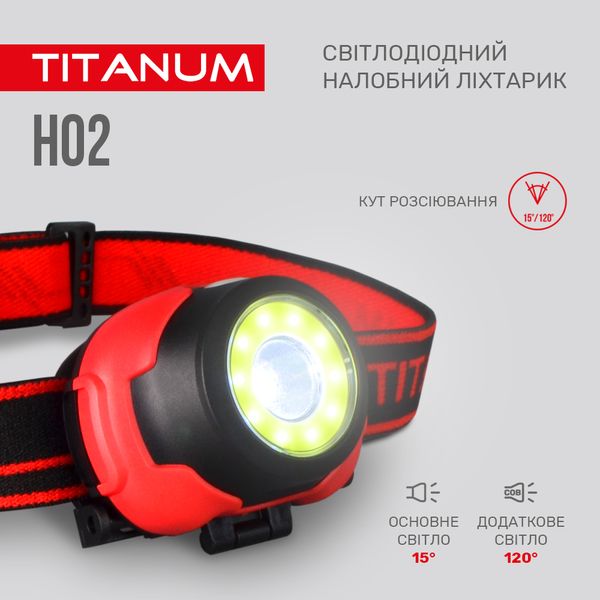 Фонарик налобный светодиодный TITANUM TLF-H02 100Lm 6500K TLF-H02 фото