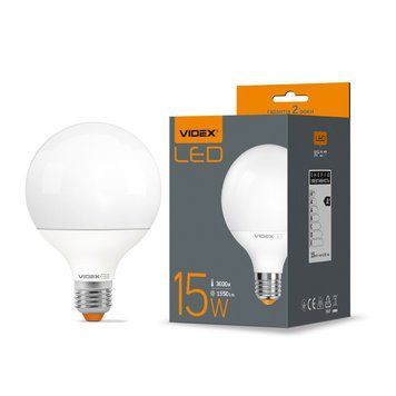 LED лампа VIDEX G95e 15W E27 3000K 25231 фото