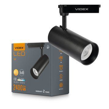 LED світильник трековий VIDEX 30W 60&deg; 4100K чорний 27805 фото