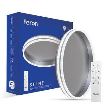 Світлодіодна накладна люстра Feron AL6600 SHINE 70Вт срібло F-40281 фото