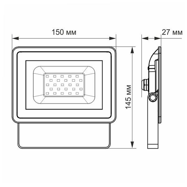 LED прожектор VIDEX Fe 20W 5000K 24249 фото