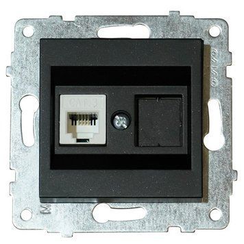 Механізм розетки комп'ютерної CAT6 GRANO чорний Ovivo Electric 600-000317-229 фото