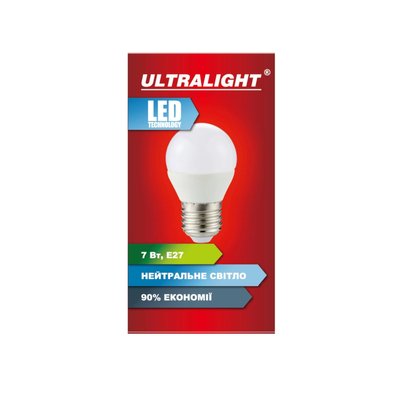 Лампа світлодіодна куля Ultralight G45 7Вт N E27 49140 фото