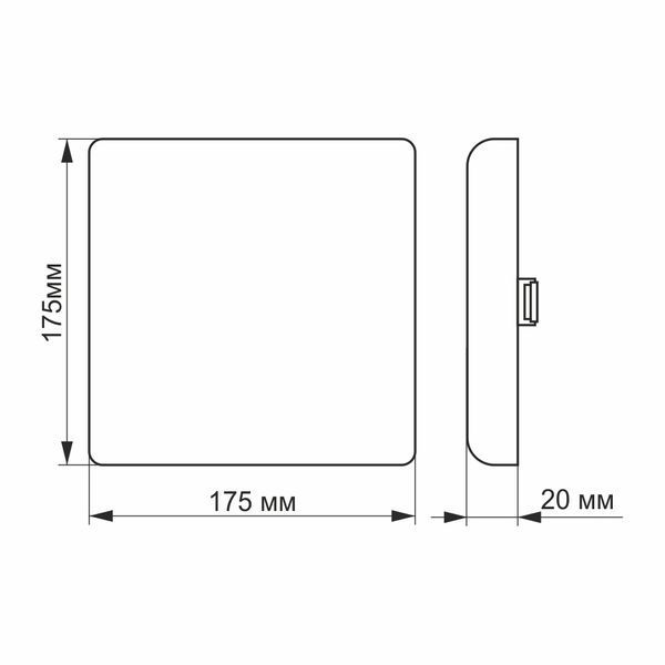 LED світильник безрамковий квадратний VIDEX 24W 4100K 25143 фото