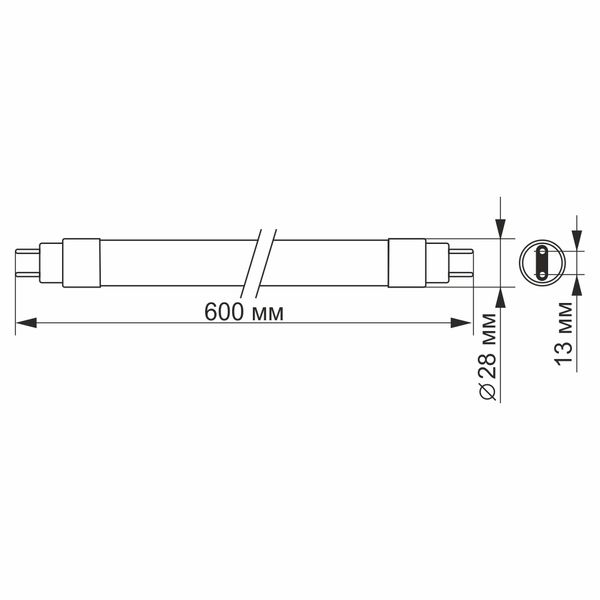 LED лампа низковольтная VIDEX T8b 9W 0.6M 4100K матовая VL-T8b-09064 фото