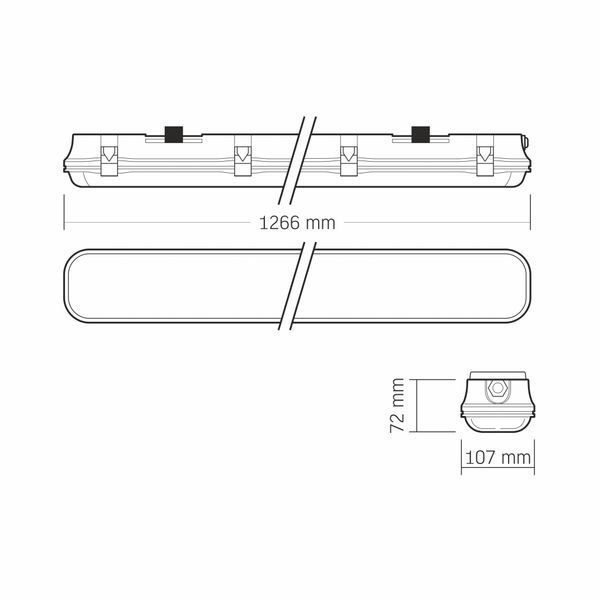 LED светильник IP65 линейный под лампу 2хТ8 VIDEX 1,2М 220V 27666 фото