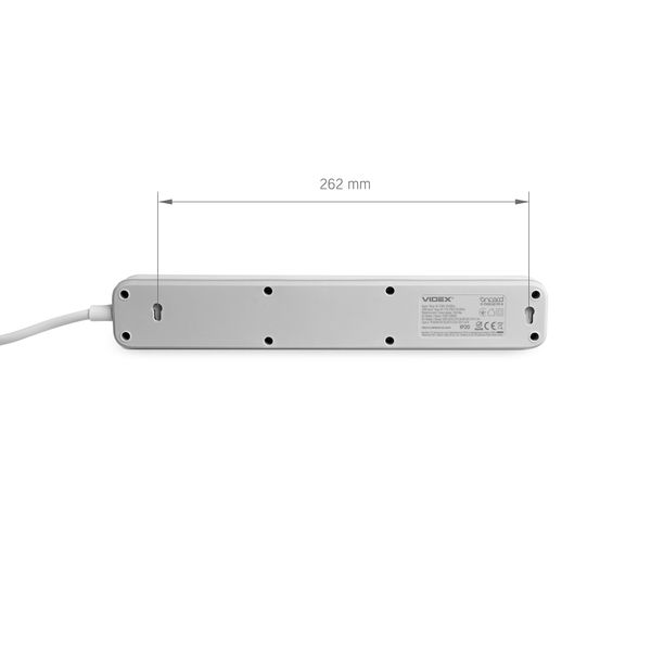 Мережевий подовжувач VIDEX ONCORD з/з 4п 3м (3x1.5мм) 3.4А USB(QC3.0) +USB-C(PD20W) з кнопкою White 27695_V фото