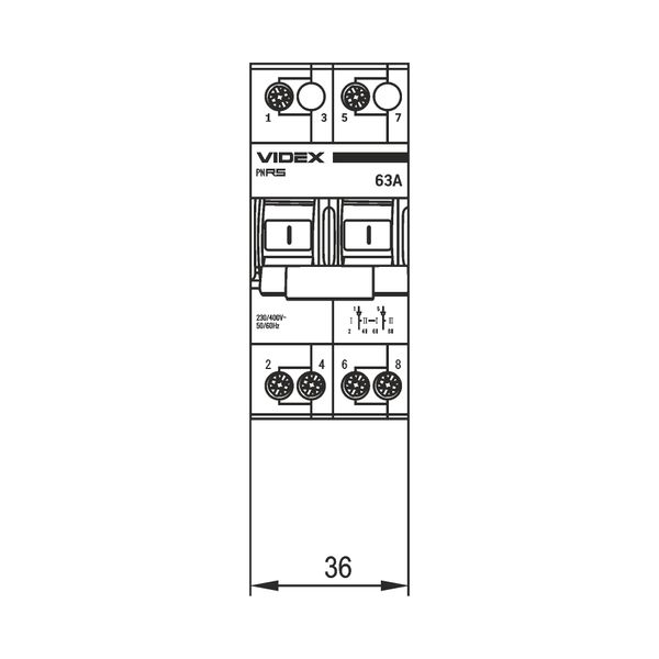 Перемикач навантаження 2п 63А VF-RS-PN263 VIDEX RESIST 27906_V фото