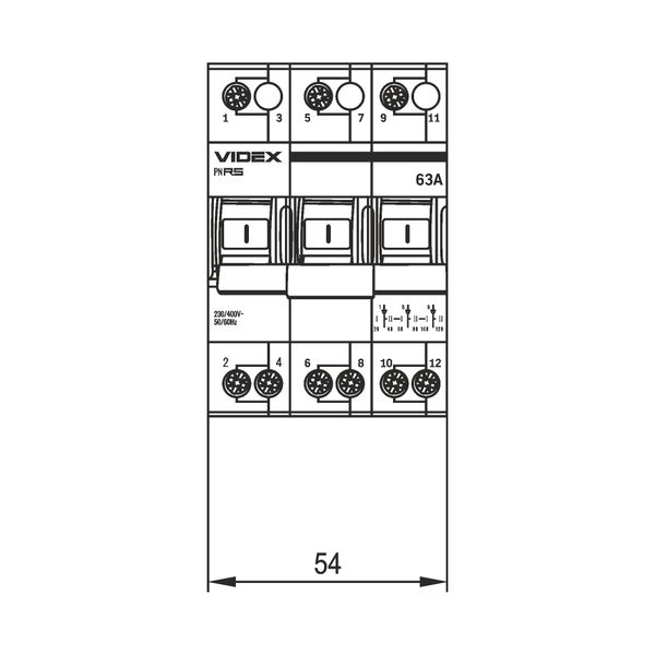 Перемикач навантаження 3п 63А VF-RS-PN363 VIDEX RESIST 27907_V фото