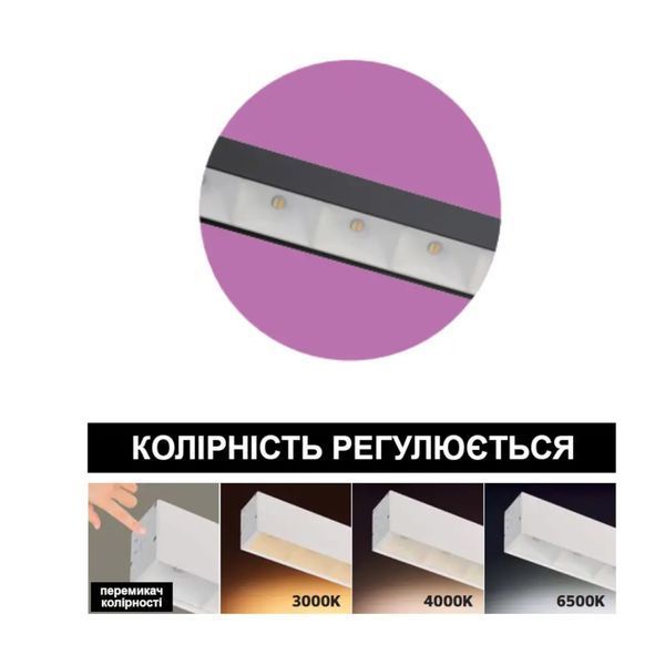Подвесной линейный светильник DESTINY 3CCT 40W черная 3000/4200/6400К Horoz Electric 019-067-1040-020 фото