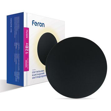 Світлодіодний накладний світильник Feron AL8100 12Вт 3000K чорний F-40171 фото
