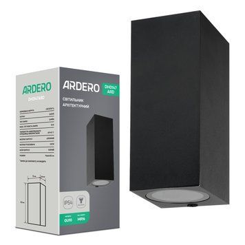 Архітектурний накладний світильник Ardero DH0147ARD QUADRO під лампу чорний A-80699 фото