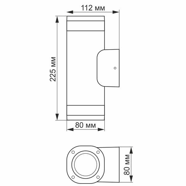 LED Світильник архітектурний AR072G IP54 VIDEX GU10x2 26556 фото