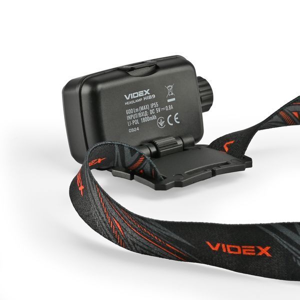 Налобний світлодіодний ліхтарик VIDEX VLF-H189 600Lm 5000K 28364 фото