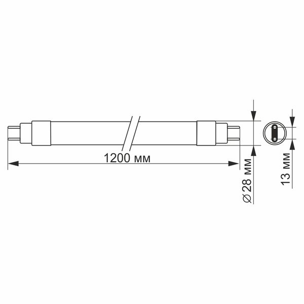 LED лампа низьковольтна VIDEX T8b 18W 1.2M 4100K матова VL-T8b-18124 фото