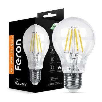 Світлодіодна лампа Feron Filament LB-63 8Вт E27 4000K F-25632 фото