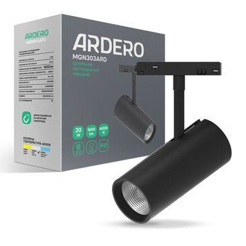 Світлодіодний магнітний трековий світильник Ardero MGN303ARD 20Вт 4000K чорний A-80148 фото