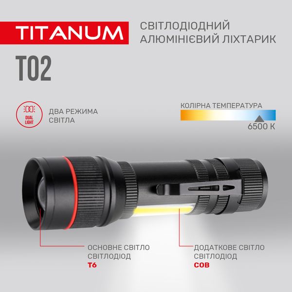 Портативный светодиодный фонарик TITANUM TLF-T02 200Lm 6500K 27317_T фото