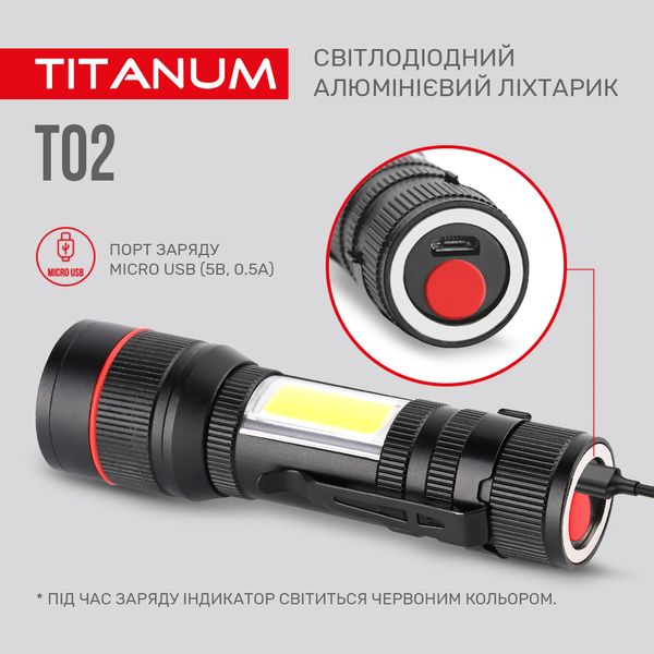 Портативный светодиодный фонарик TITANUM TLF-T02 200Lm 6500K 27317_T фото