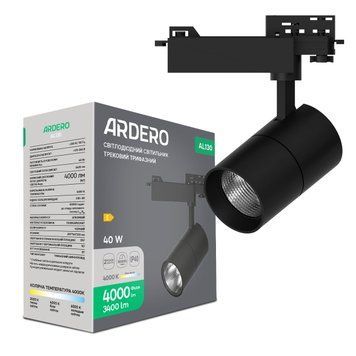 Світлодіодний трековий світильник Ardero AL130 40Вт 4000K чорний A-80993 фото