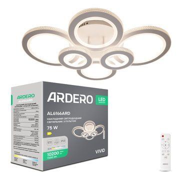 Світлодіодна накладна люстра Ardero AL6166ARD VIVID 75Вт білий A-80088 фото
